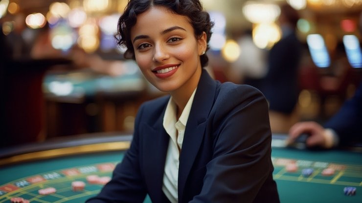 Live-dealer stream on joker81 login iOS Web showing baccarat table